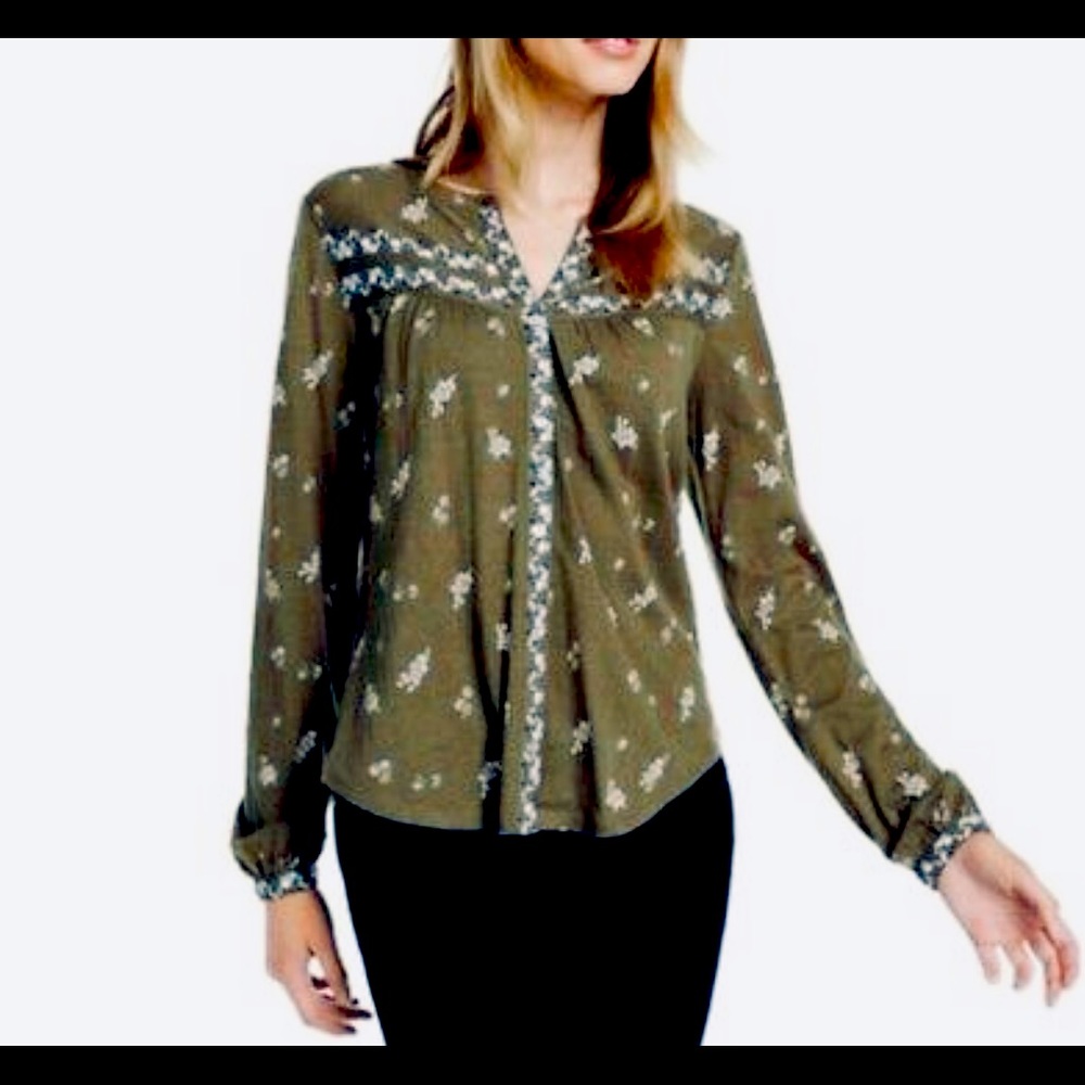 Lucky Brand Knit Buttoned down shirt olive XL